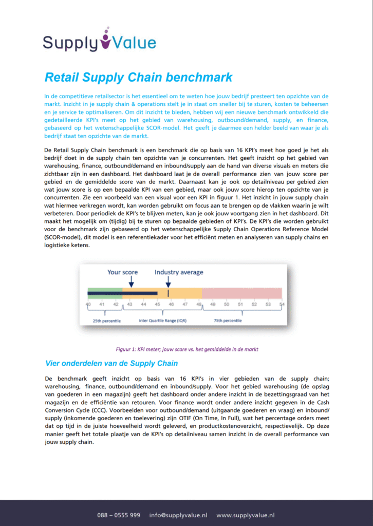 Retail Supply Chain Benchmark, Supply Value