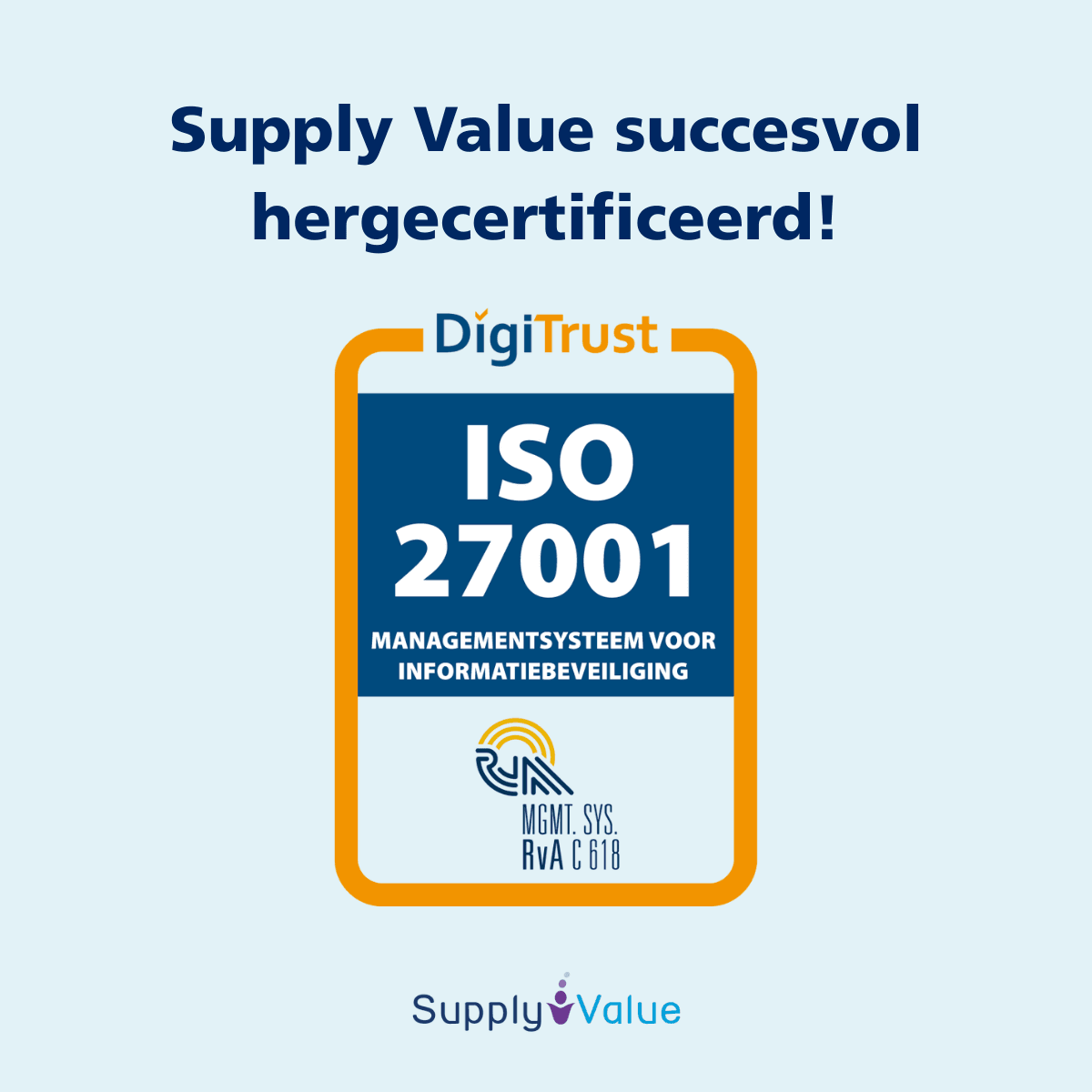 Supply Value hergecertificeerd voor ISO 27001